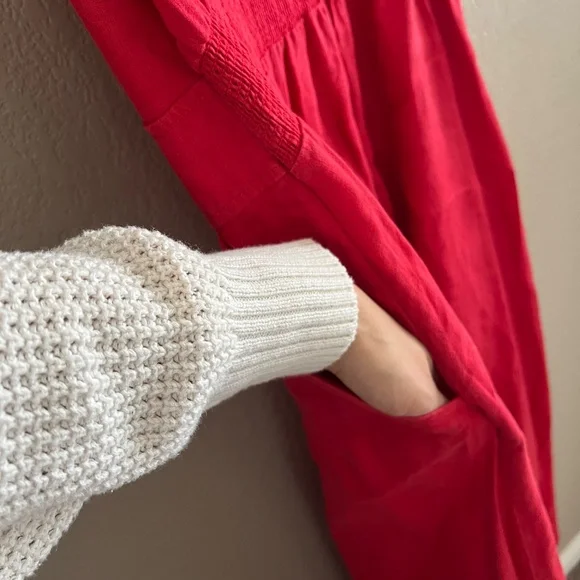 100% linen red dress - Picture 3 of 4